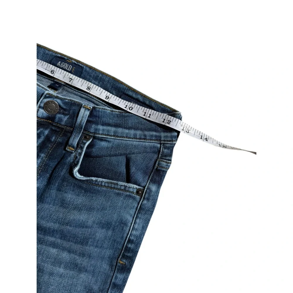 Agolde Sophie Mid Rise Skinny‎ Jeans distressed Blue Denim Women's Size 25